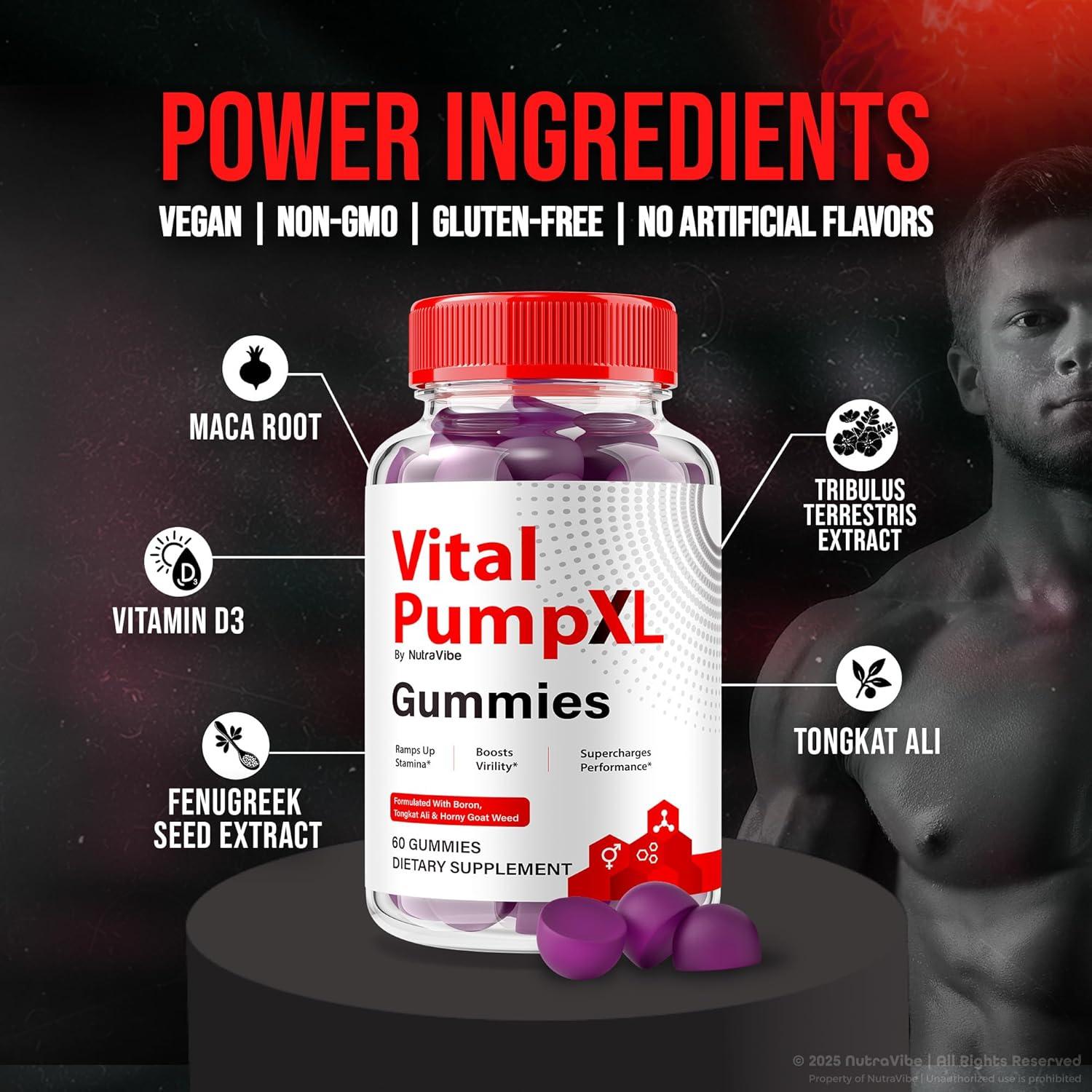 Gomitas Vital Pump XL para Hombres - 180 Unidades - Energía y Rendimiento