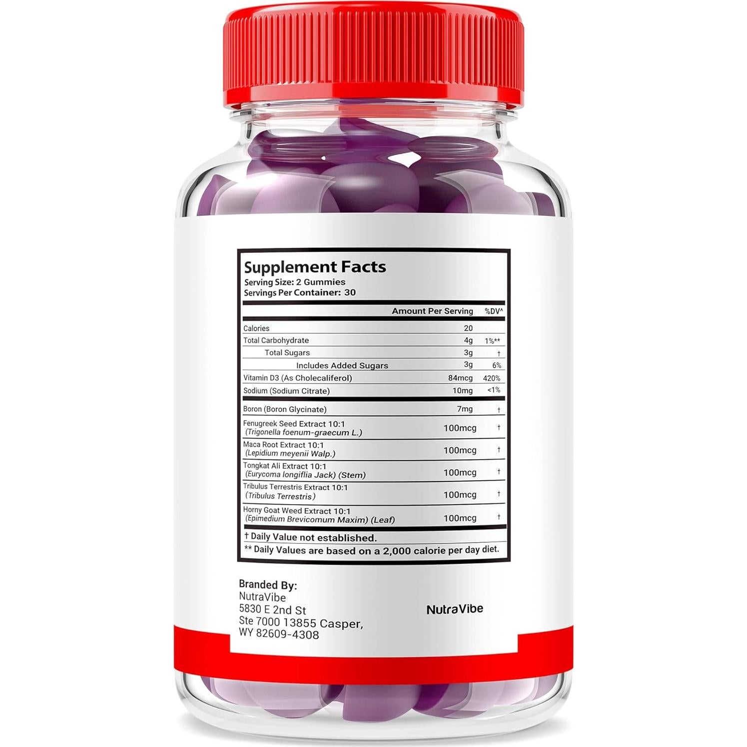 Gomitas Vital Pump XL NutraVibe para Hombres - 120 Unidades