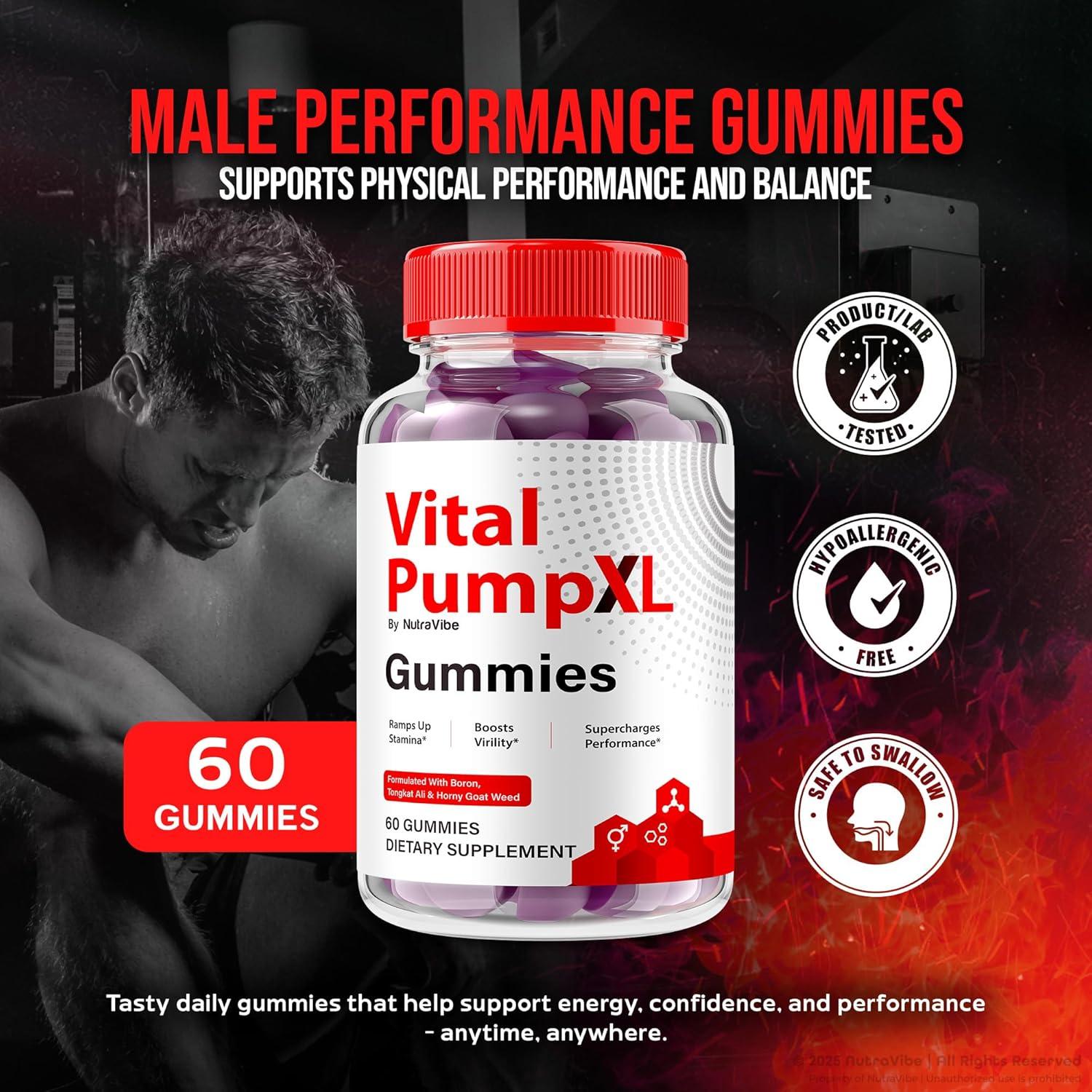 Gomitas Vital Pump XL NutraVibe para Hombres - 120 Unidades