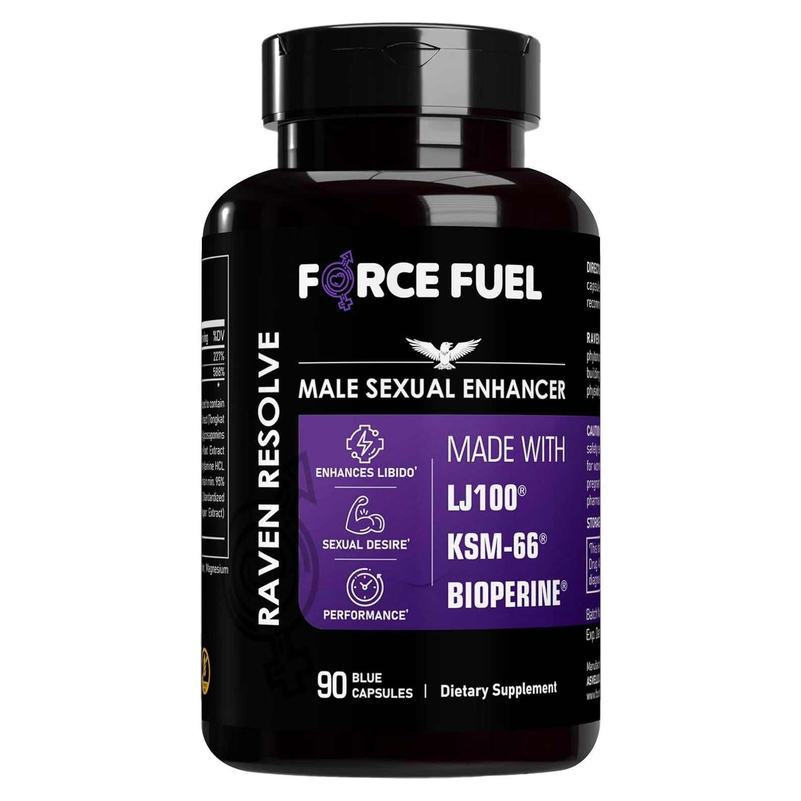 Píldoras Sexuales Masculinas Raven Resolve - 30 Dosis - Mejora Erección y Libido