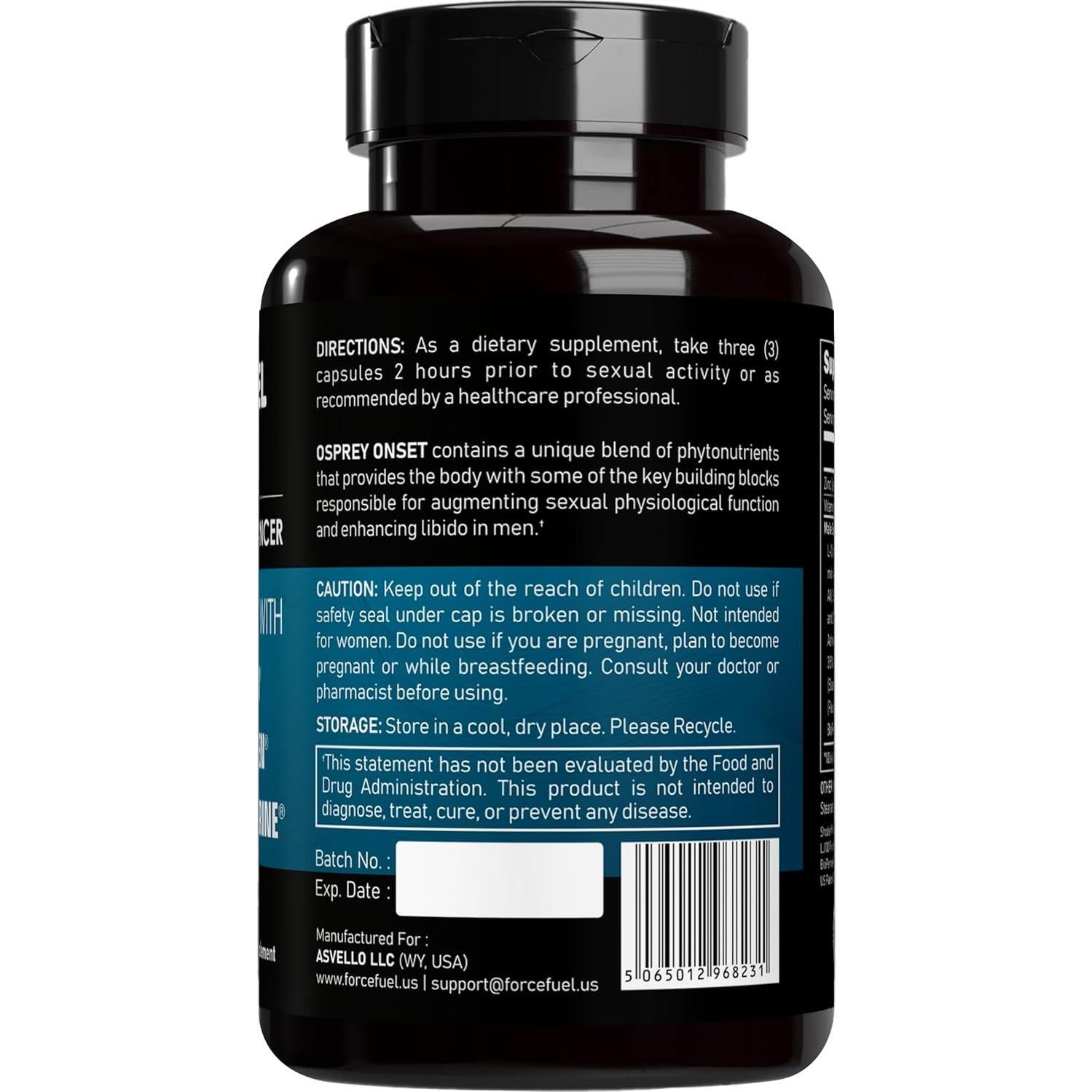 Píldoras Sexuales para Hombres Osprey Onset - 30 Dosis Mejora Erección