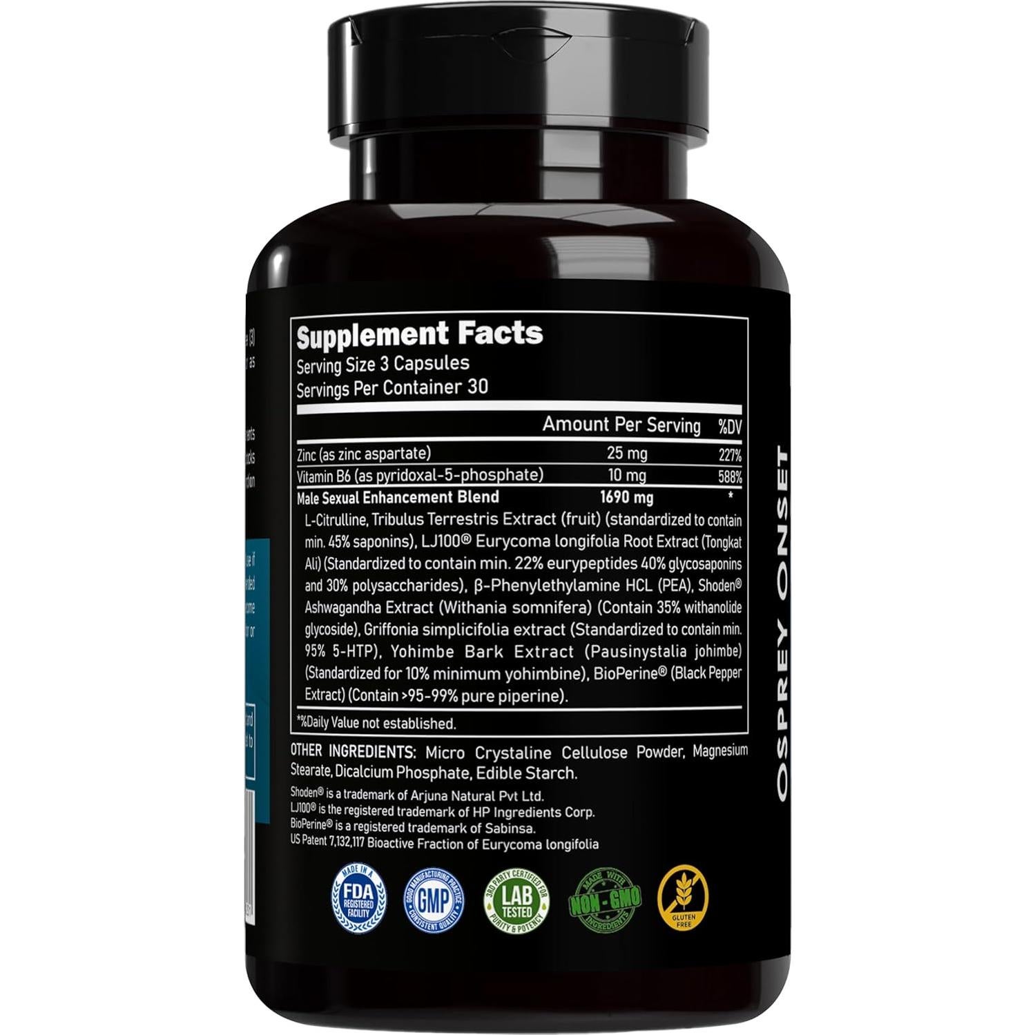 Píldoras Sexuales para Hombres Osprey Onset - 30 Dosis Mejora Erección