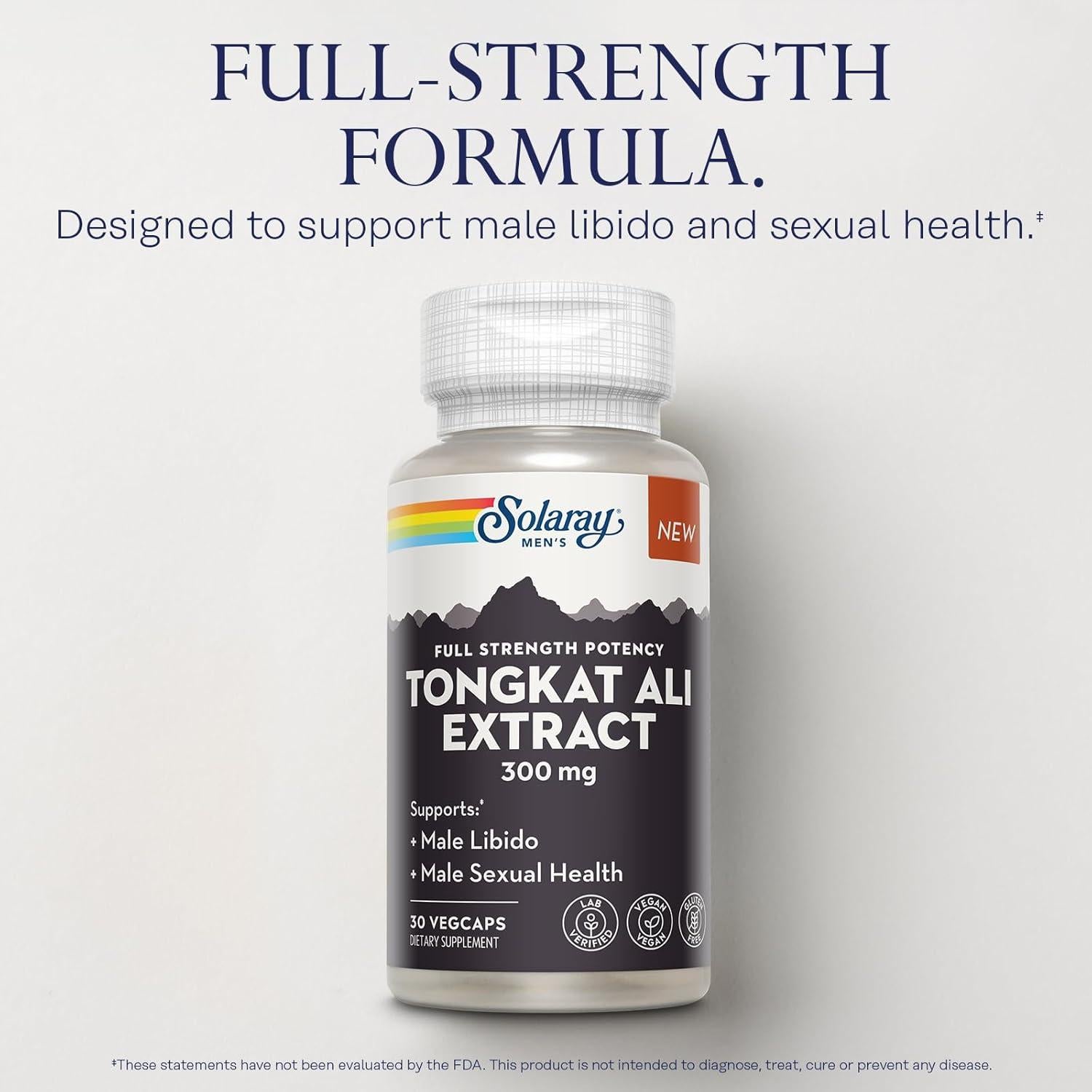 Solaray Extracto de Tongkat Ali 300mg - Suplemento Vegano para Hombres