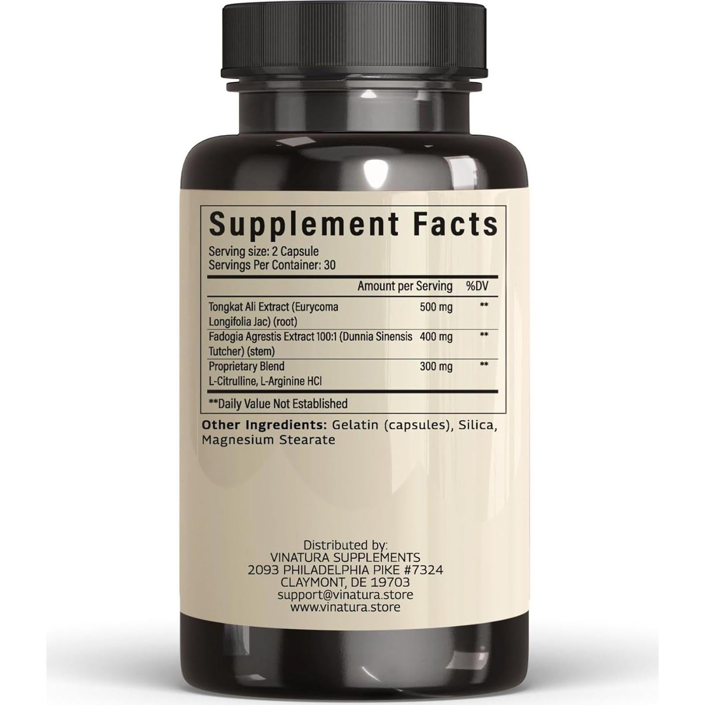 Suplemento Tongkat Ali y Fadogia Agrestis 1200mg - Vinatura