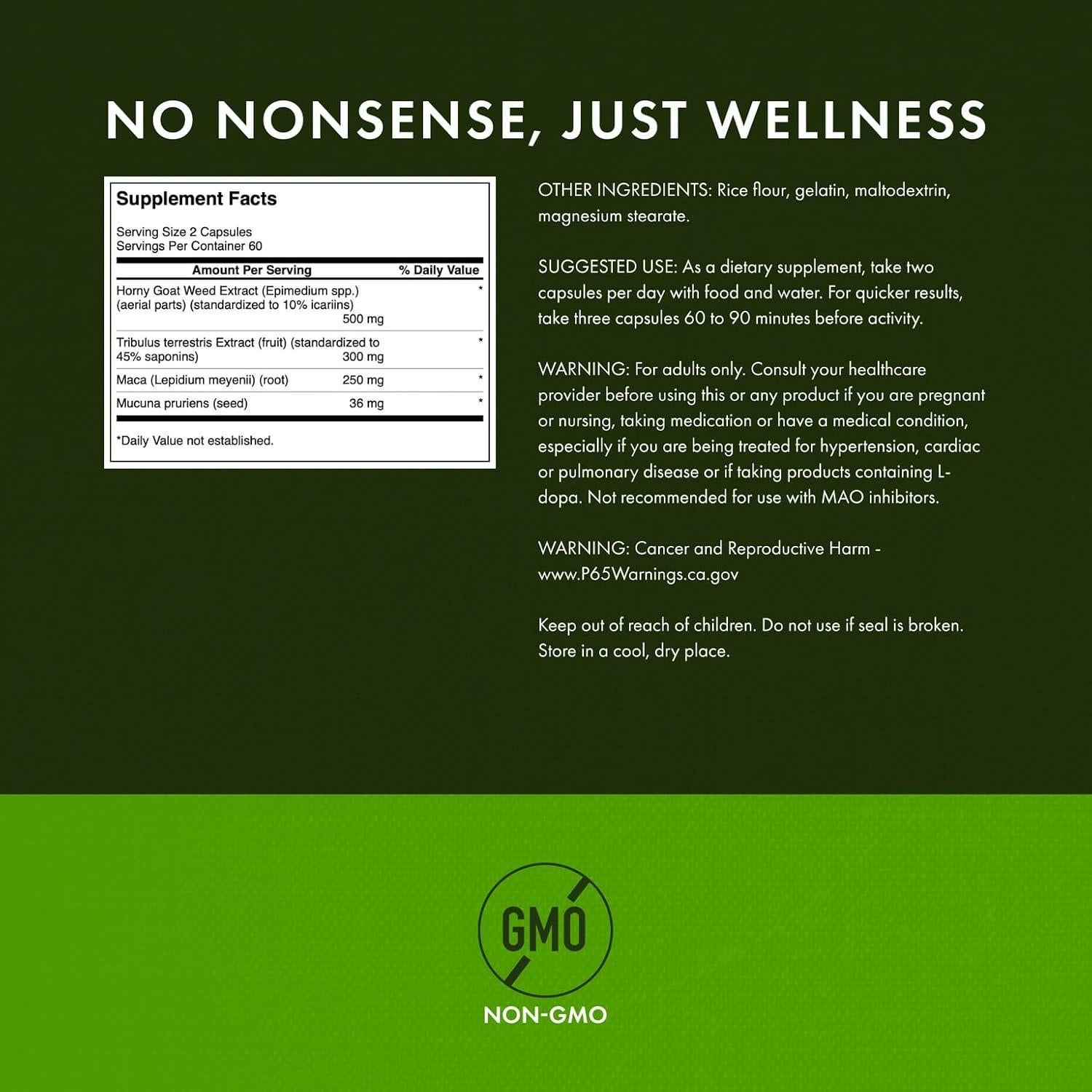 Cápsulas de Hierba de Cabra Horny Swanson 120 Unidades