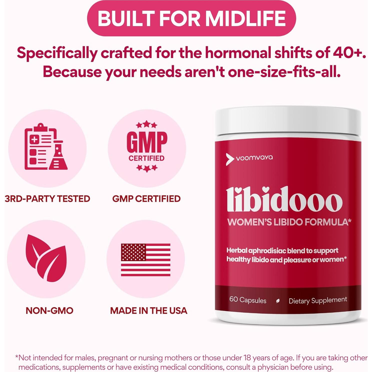 Libidooo VoomVaya - Aumento de Libido Femenino 60 Cápsulas
