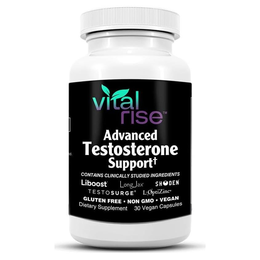Suplemento de Testosterona Vital Rise - 30 Cápsulas Veganas