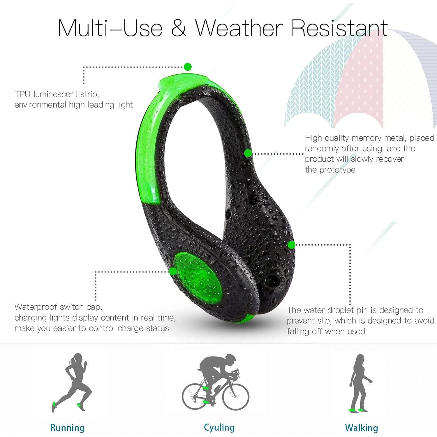 Luces LED de Clip para Zapatos SLDHR Carga USB RGB Seguridad