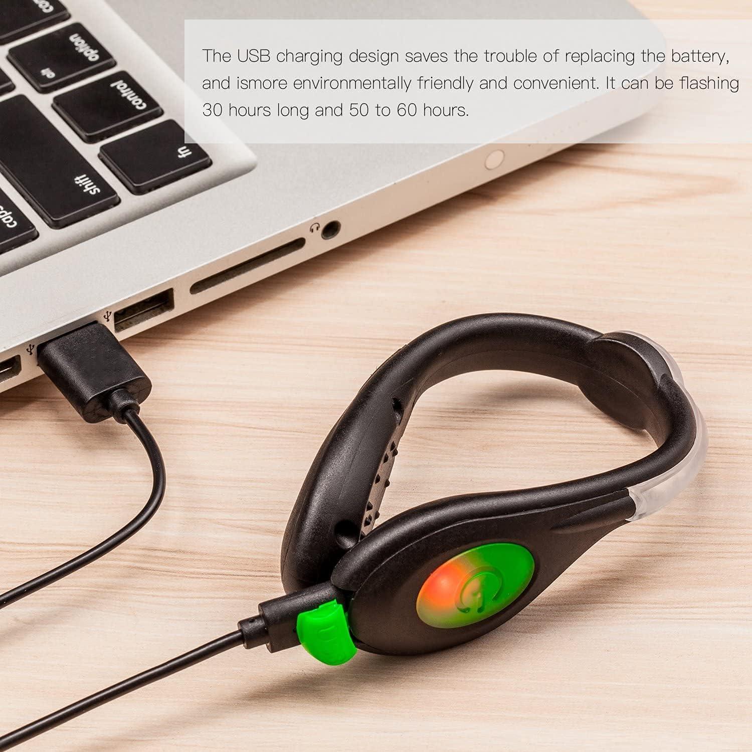 Luces LED de Clip para Zapatos SLDHR Carga USB RGB Seguridad