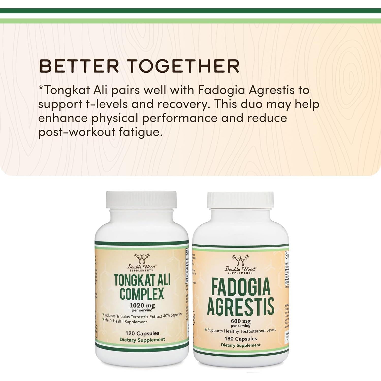 Tongkat Ali 1000mg Double Wood - Salud Masculina 60 Cápsulas