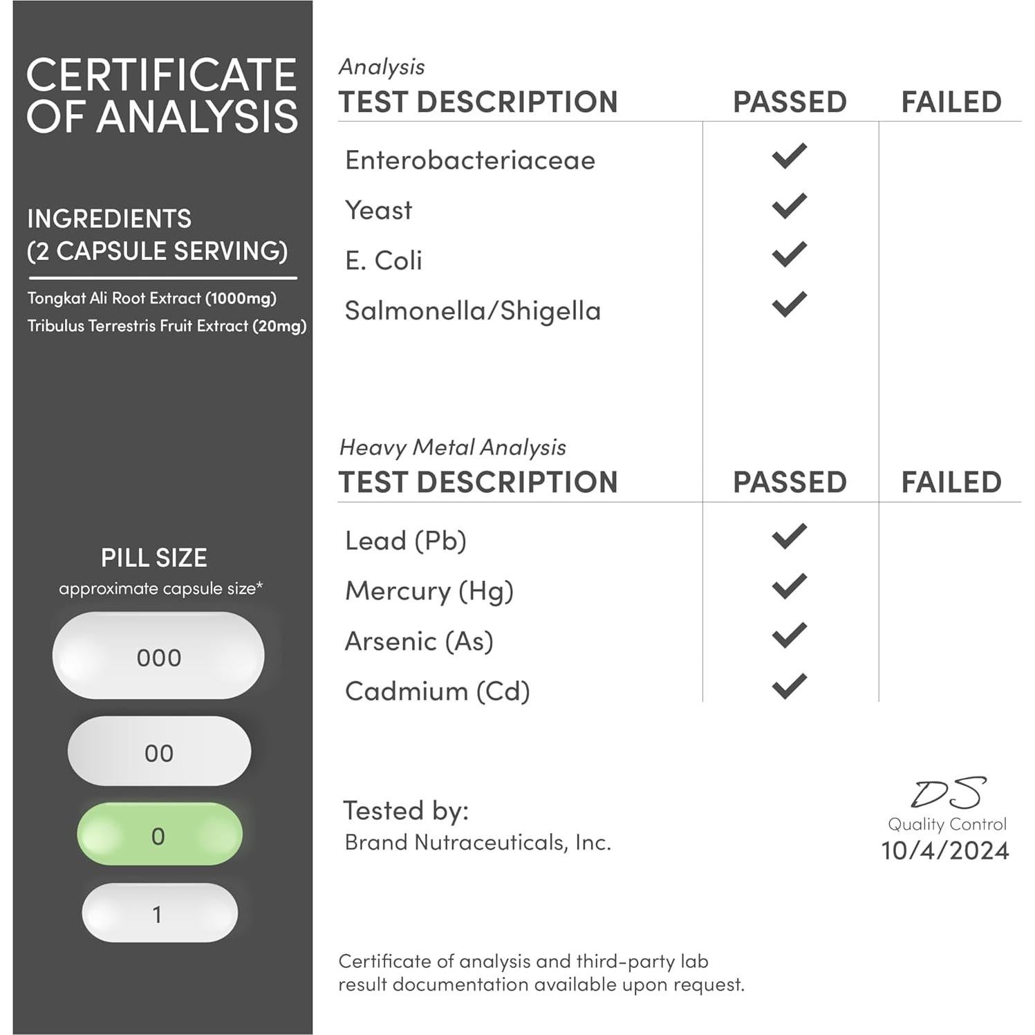 Tongkat Ali 1000mg Double Wood - Salud Masculina 60 Cápsulas