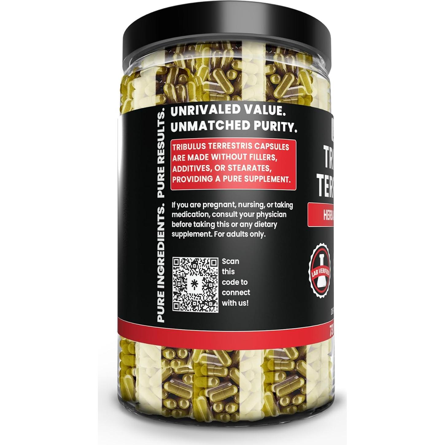 Cápsulas de Tribulus Terrestris Puras 730 Unidades - Ingredientes Orgánicos