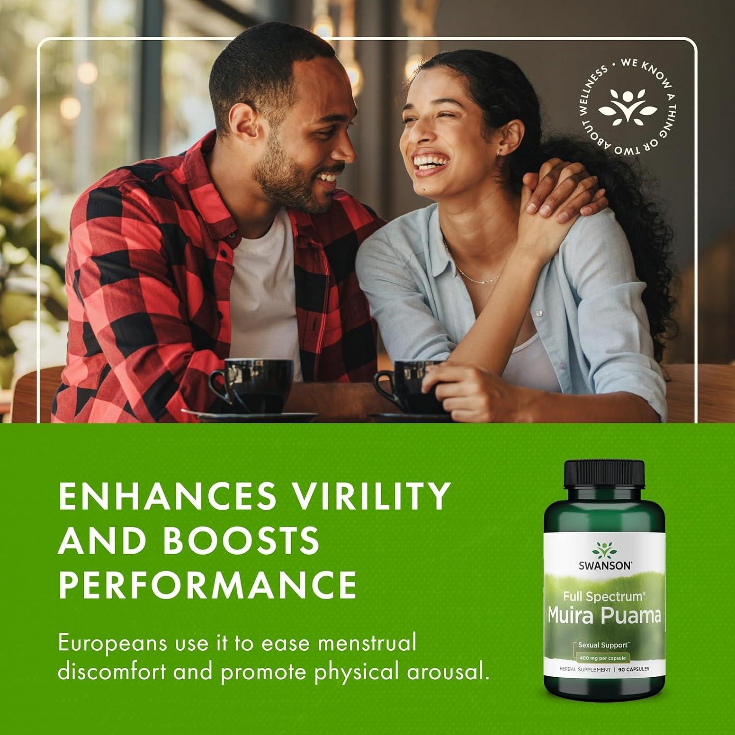 Suplemento de Raíz de Muira Puama Swanson 400 mg 90 Cápsulas