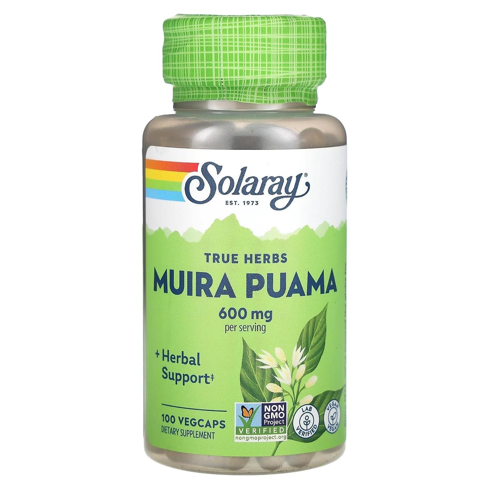 Cápsulas de Muira Puama Solaray 300 mg - 100 Unidades