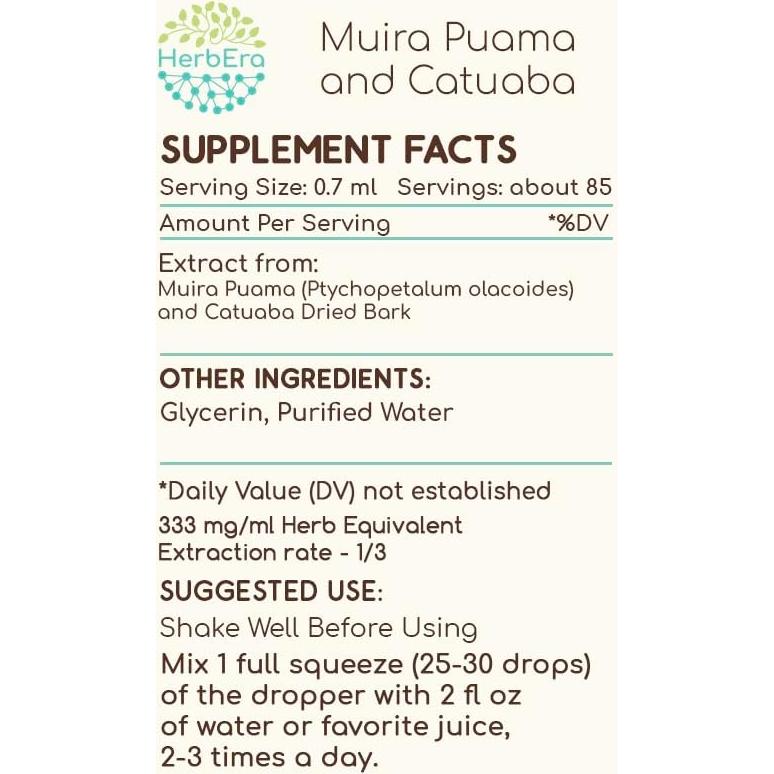 Extracto Herbal Muira Puama y Catuaba Herbera 59 ml