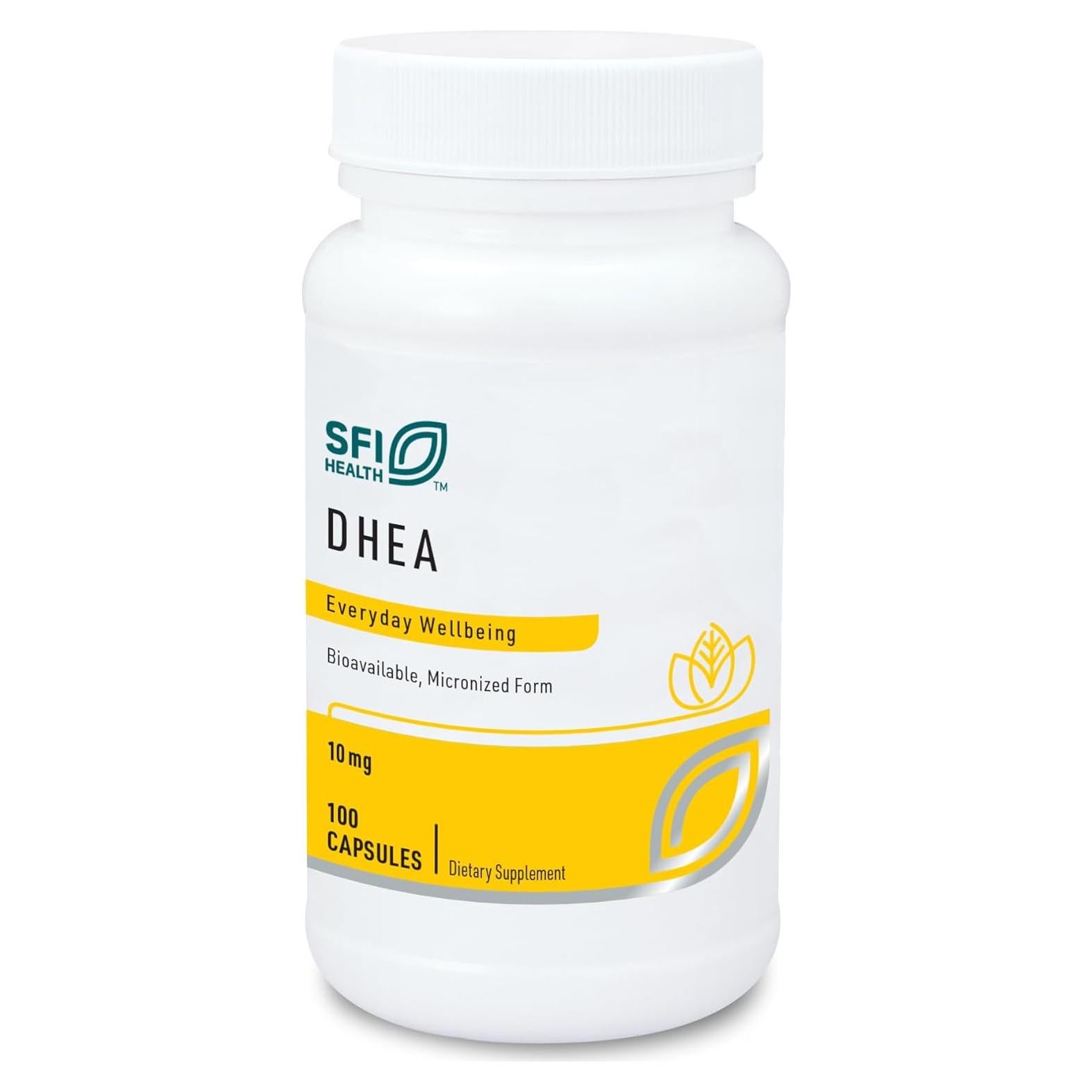 Suplemento DHEA 10mg Klaire Labs - Micronizado Hipoalergénico 100 Cápsulas