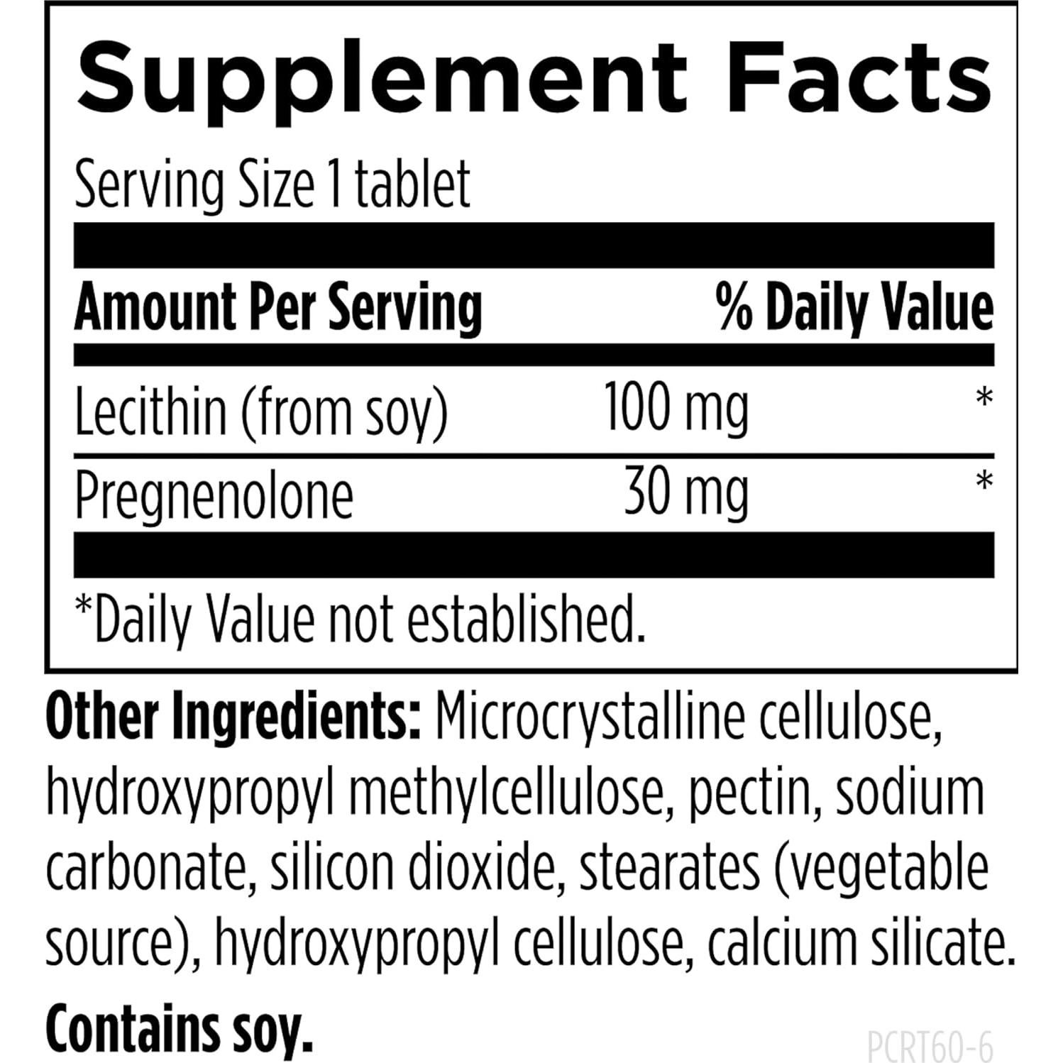 Pregnenolona CRT 30mg - Suplemento Hormonal Vegano 60 Tabletas
