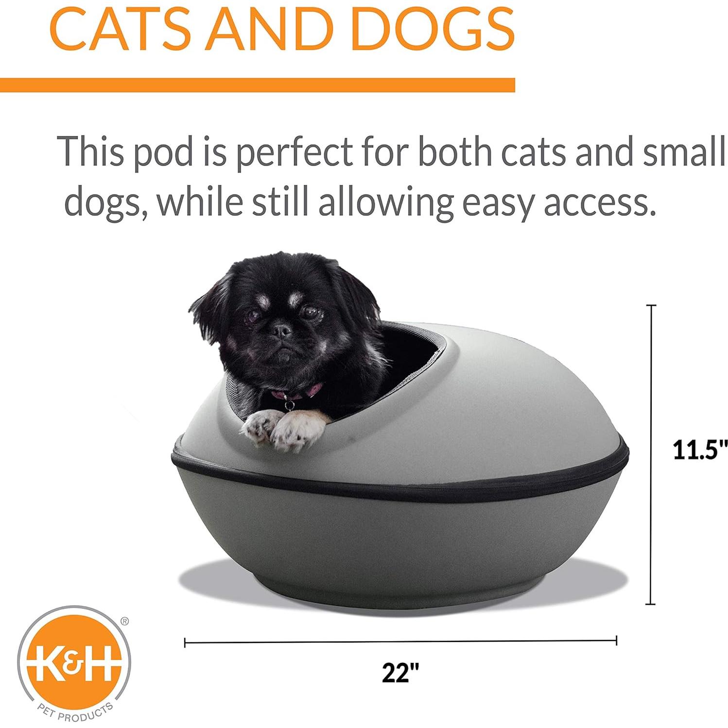 Cama para Gatos K&H Mod Dream Pod Gris 55,88 cm Lavable