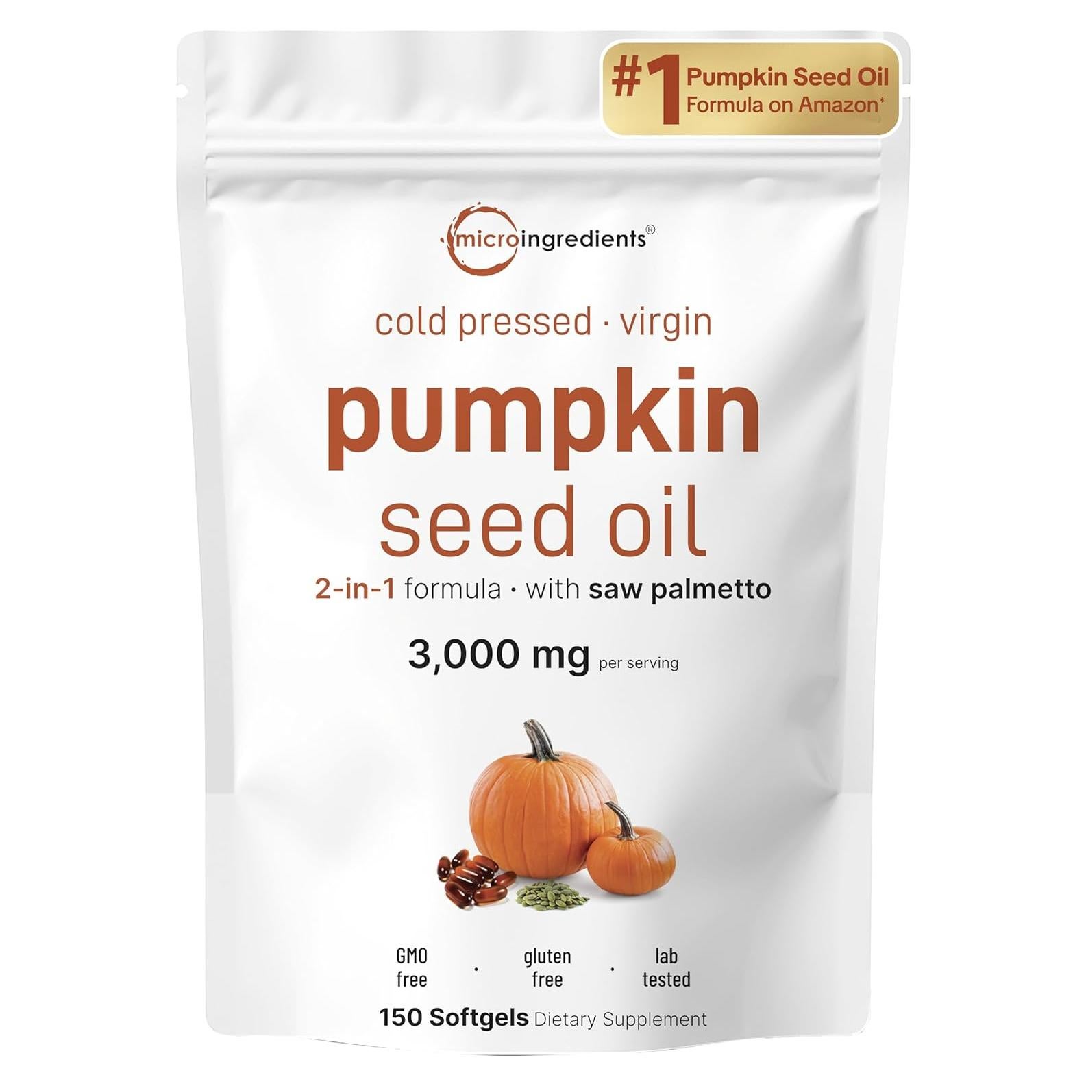 Aceite de Semilla de Calabaza Micro Ingredients 3000mg 150 Gelatinas