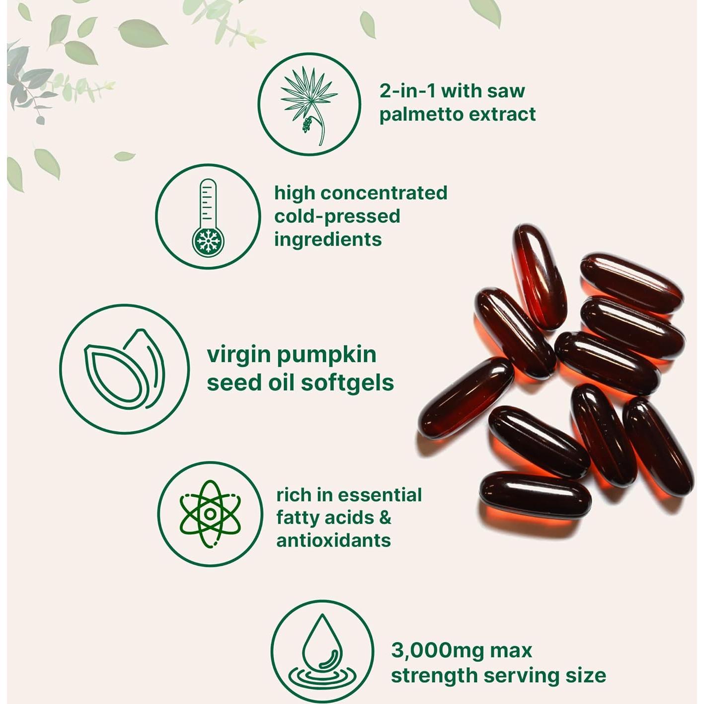 Aceite de Semilla de Calabaza Micro Ingredients 3000mg 150 Gelatinas