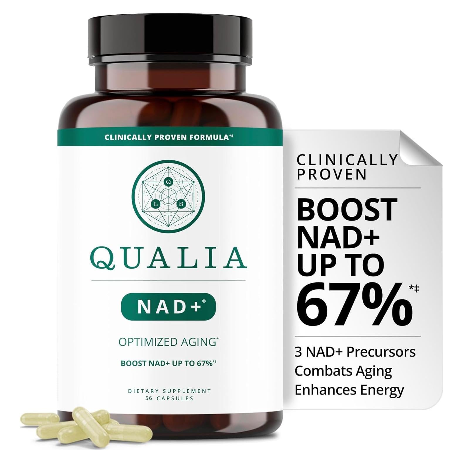Suplemento de NAD+ Qualia - Aumenta Energía y Longevidad 56 Cápsulas