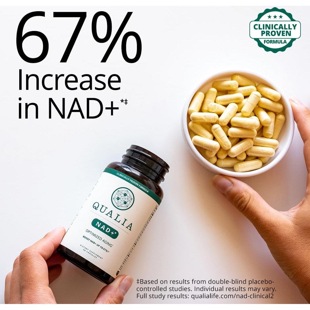 Suplemento de NAD+ Qualia - Aumenta Energía y Longevidad 56 Cápsulas