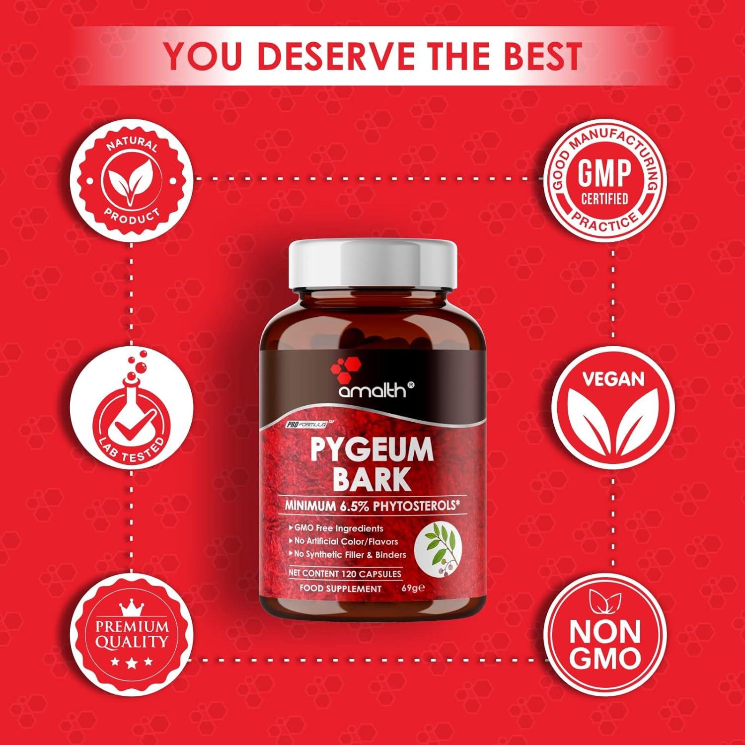 Amalth Extracto de Pygeum Africanum 120 Cápsulas 6.5% Fitosteroles