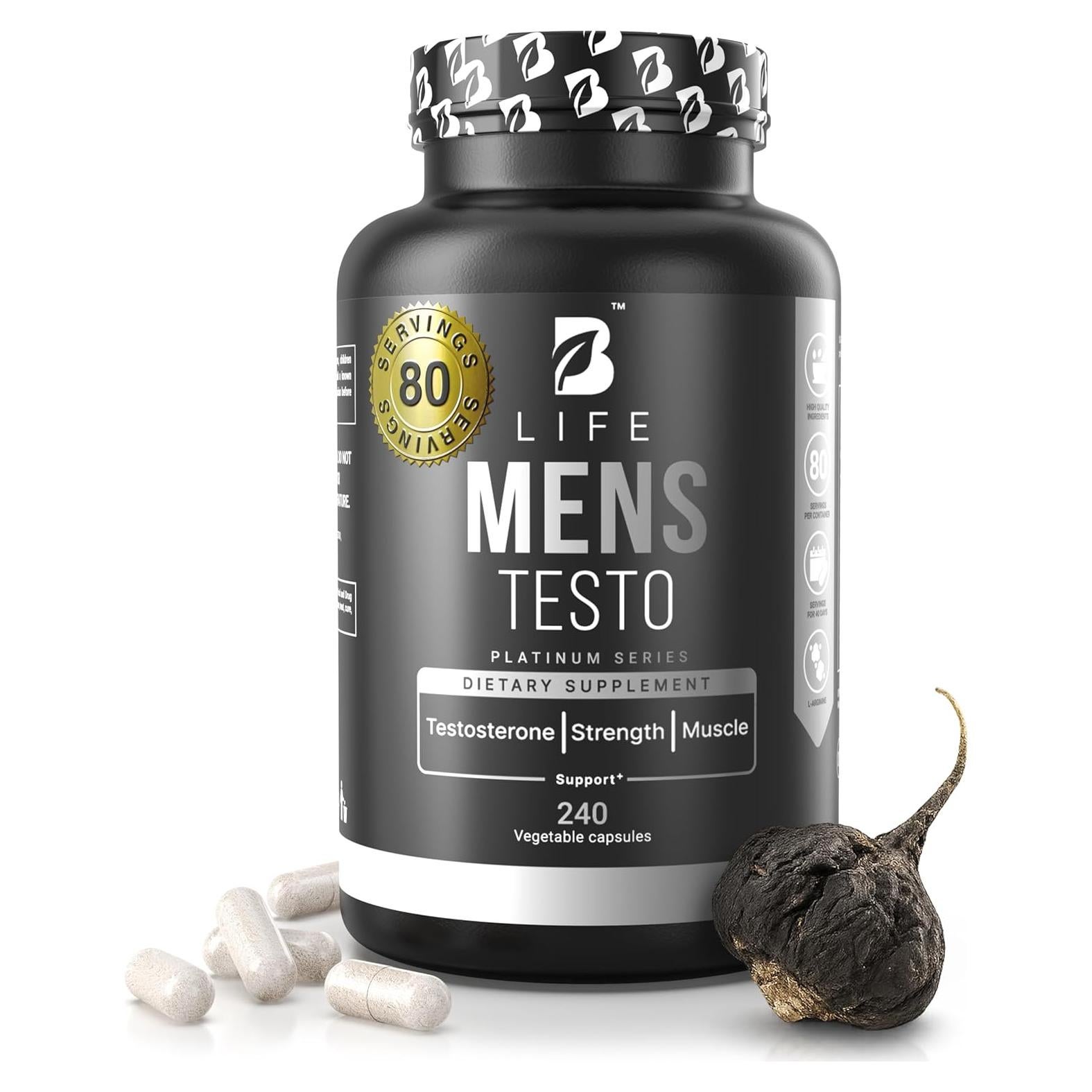 Suplemento Aumentador de Testosterona B Life Testo 80 Porciones