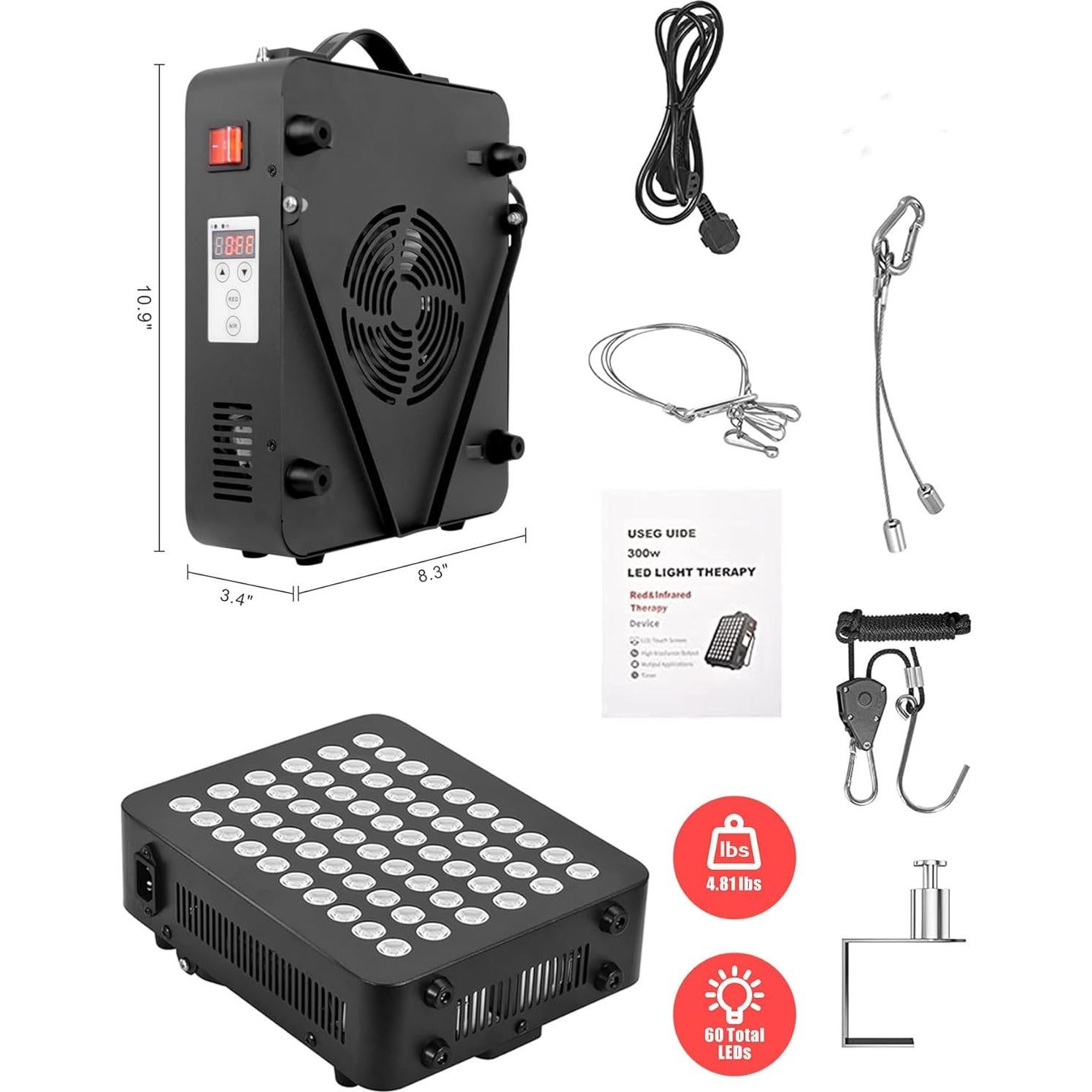 Lámpara de Terapia de Luz Roja Supersred 60 LEDs Doble Chip