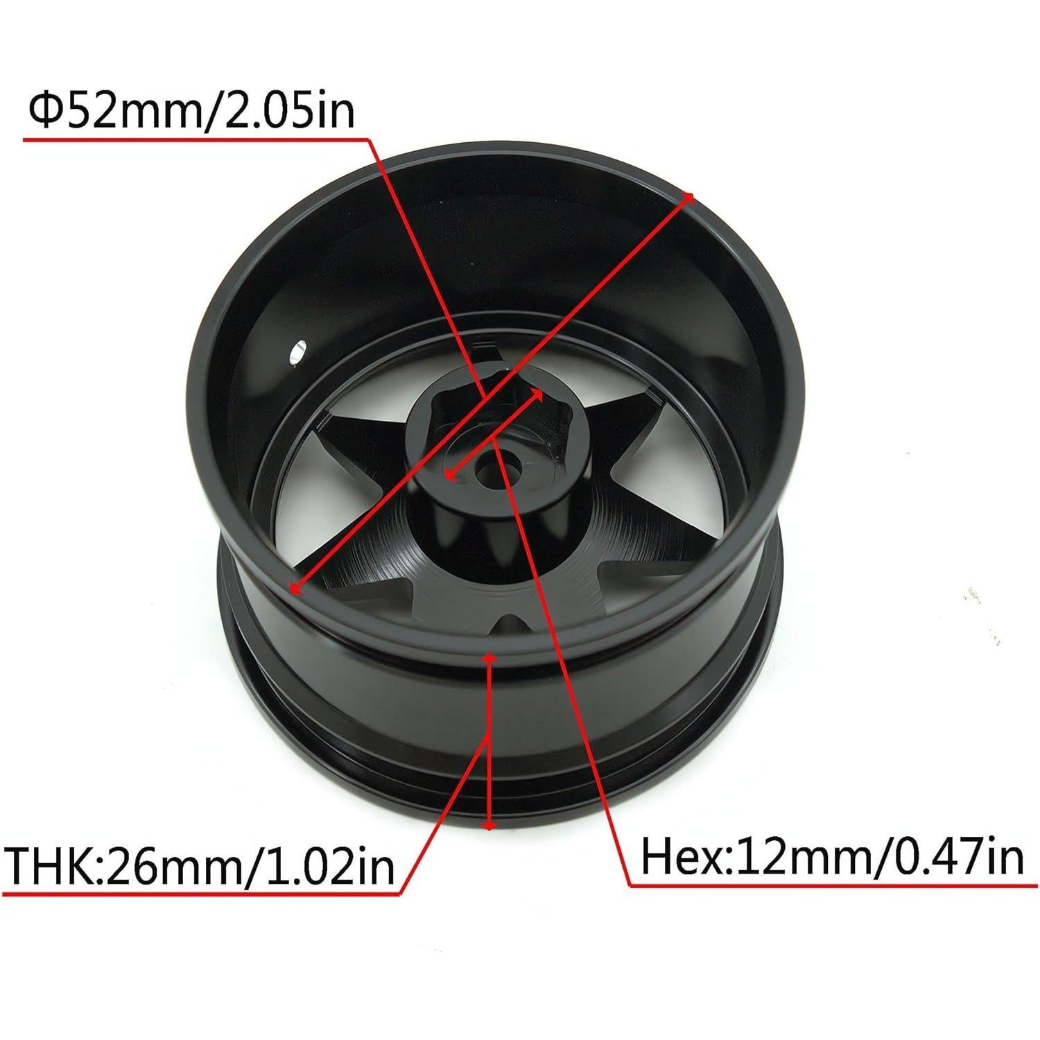 Neumáticos de Drift RC 1/10 Aluminio 4Pcs 52mm Tamiya Traxxas