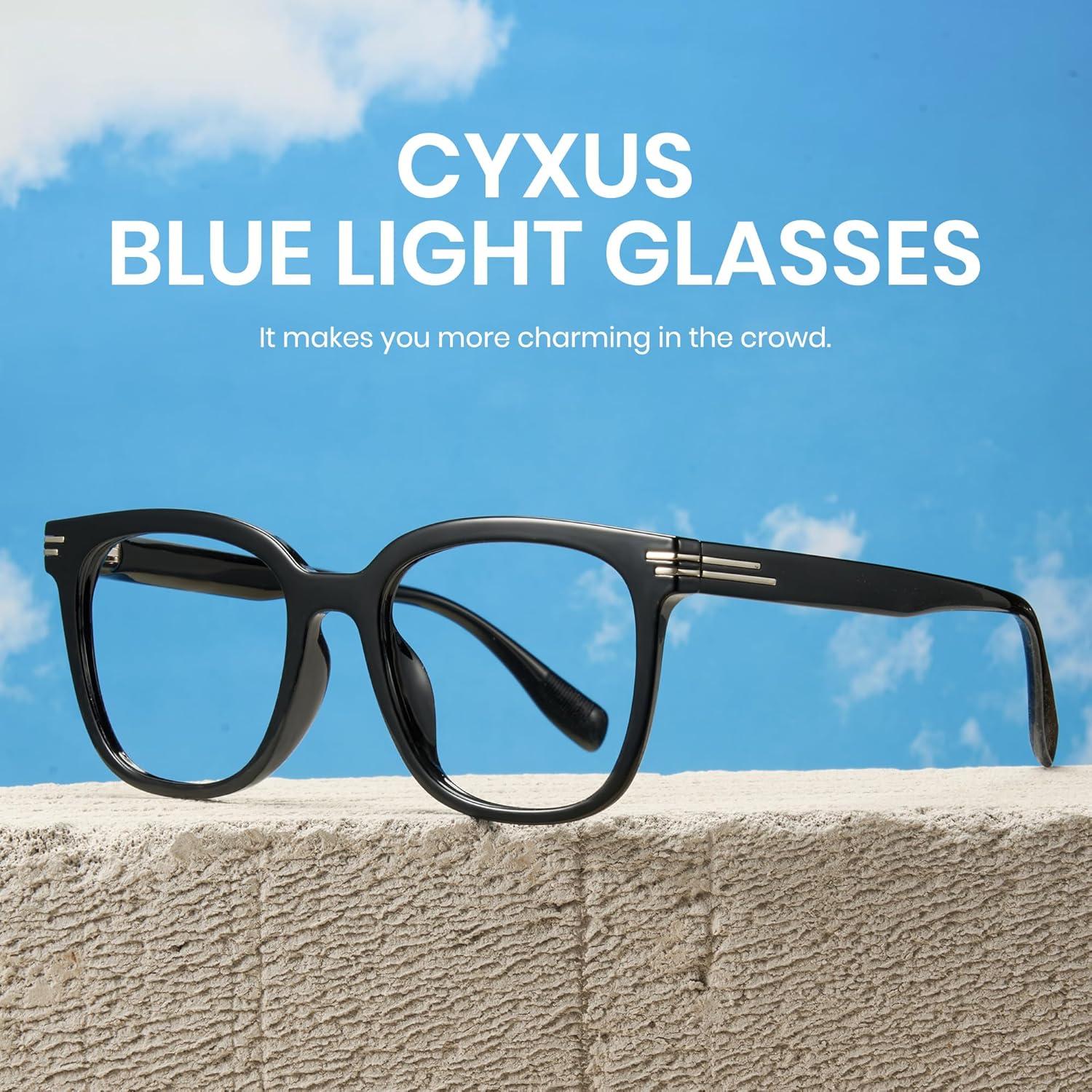 Gafas de luz azul Cyxus unisex marco acetato negro 16.8x8cm
