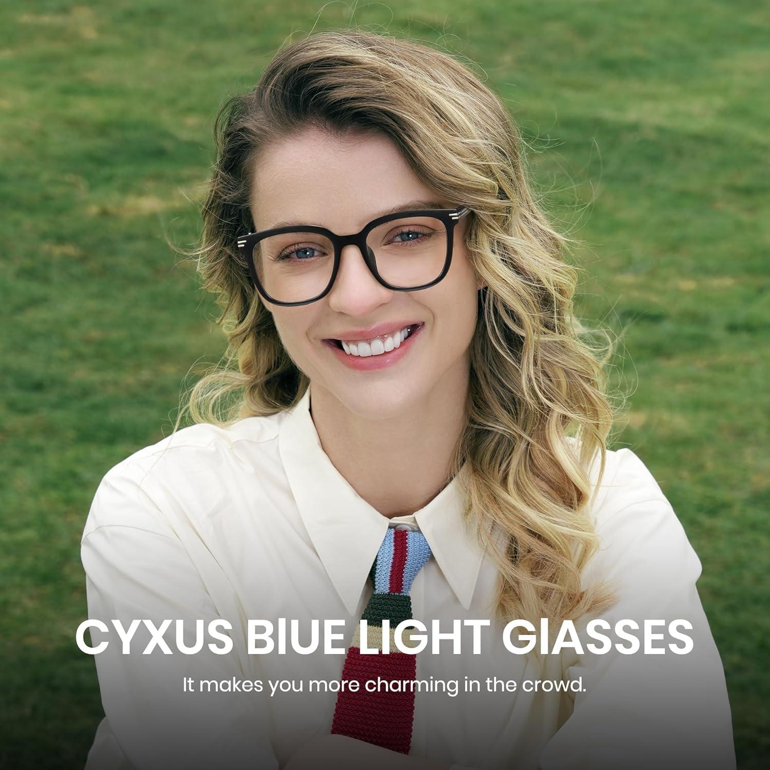 Gafas de luz azul Cyxus unisex marco acetato negro 16.8x8cm