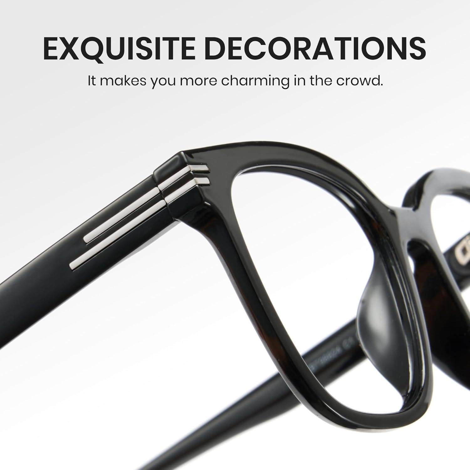 Gafas de luz azul Cyxus unisex marco acetato negro 16.8x8cm