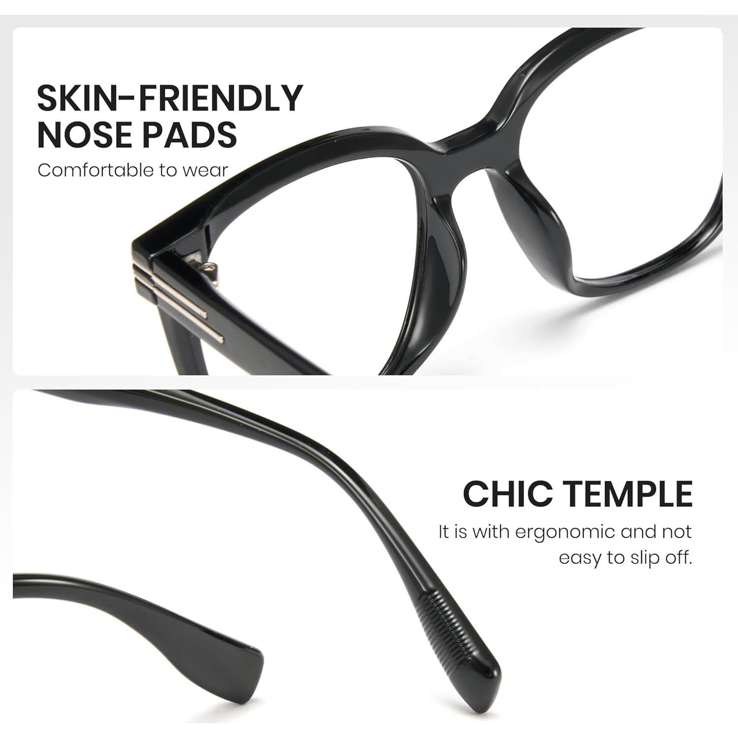 Gafas de luz azul Cyxus unisex marco acetato negro 16.8x8cm