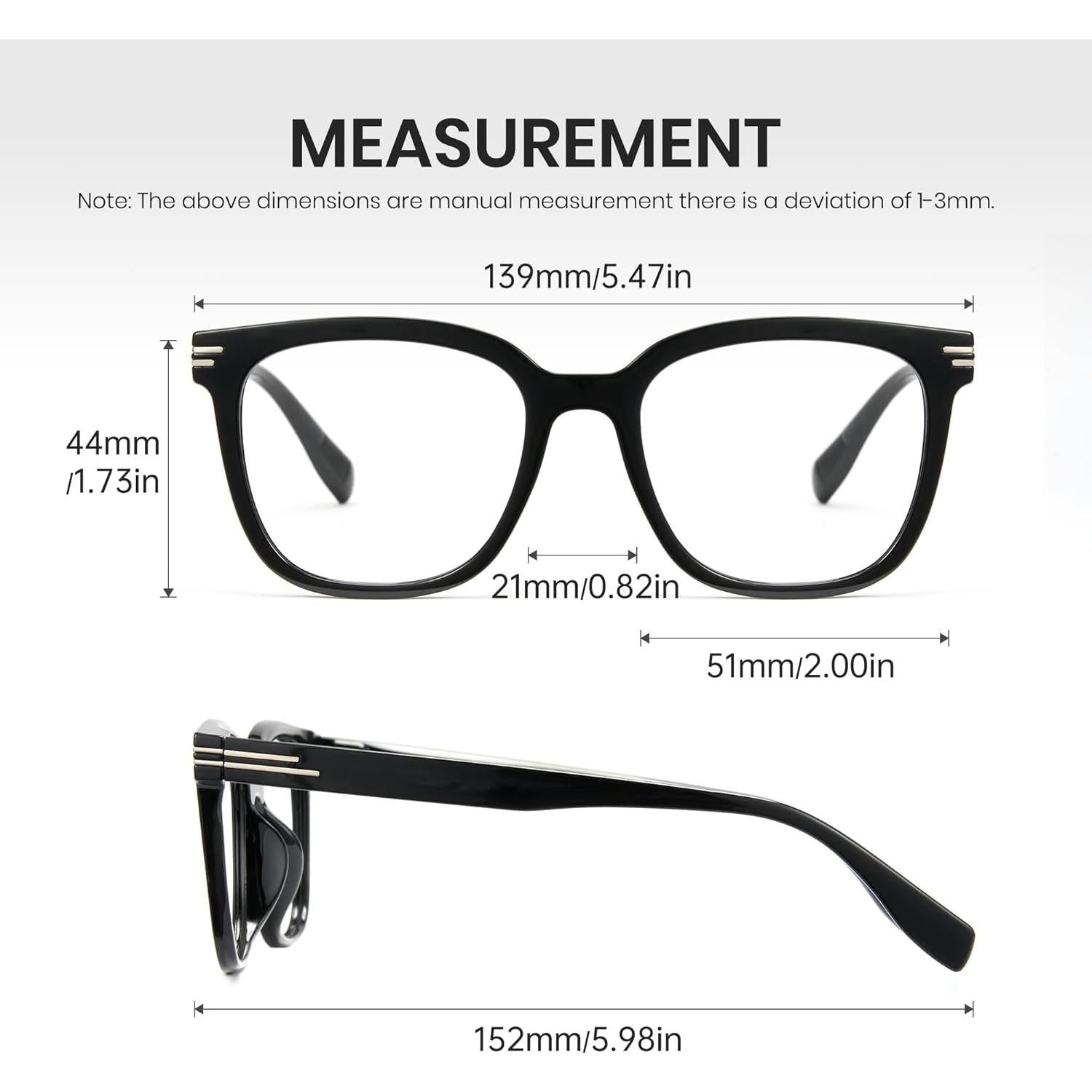 Gafas de luz azul Cyxus unisex marco acetato negro 16.8x8cm