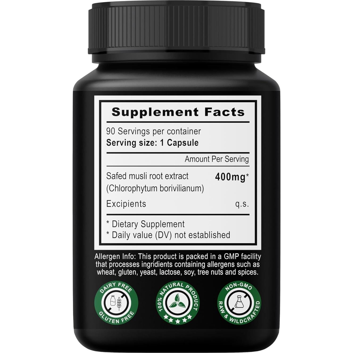 Cápsulas Veganas de Safed Musli 400mg Netvedic - 90 Unidades