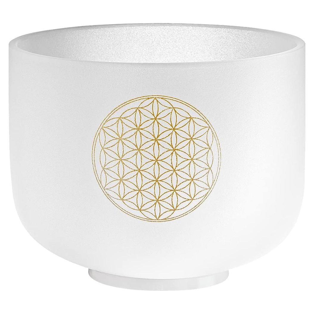 Cuenco de Canto de Cristal Meinl 20.32 cm 432 Hz Flor de la Vida