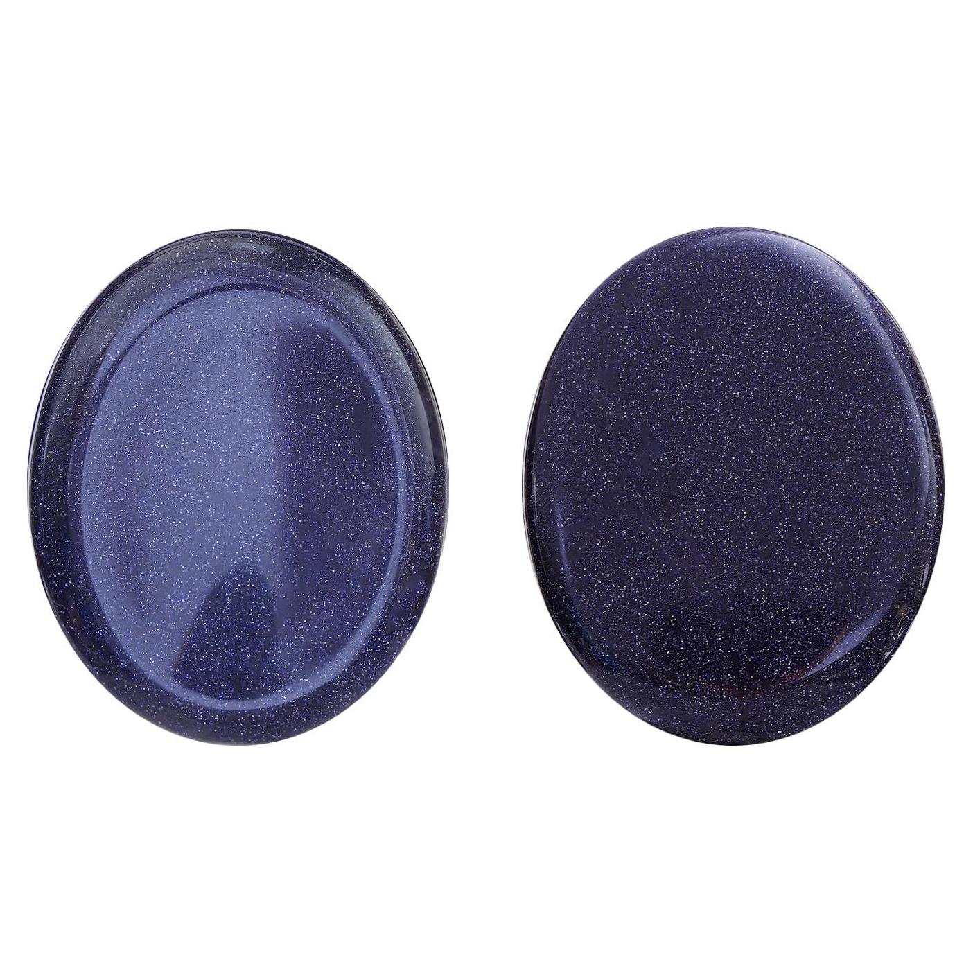 Piedras de Chakra Hxswkk 2PCS Arena Azul Pulidas 4.6x3.6cm