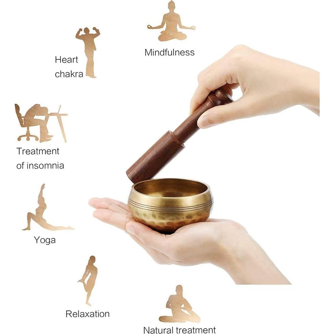 Juego de Cuencos Cantores Tibetanos Hecho a Mano 8.13 cm