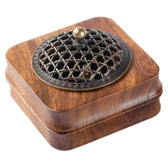 Soporte para Incienso de Madera de Nogal MIGAKU HOME 10x10 cm