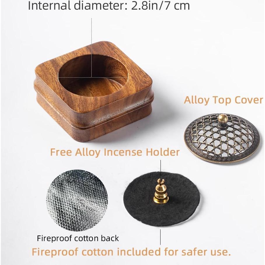 Soporte para Incienso de Madera de Nogal MIGAKU HOME 10x10 cm