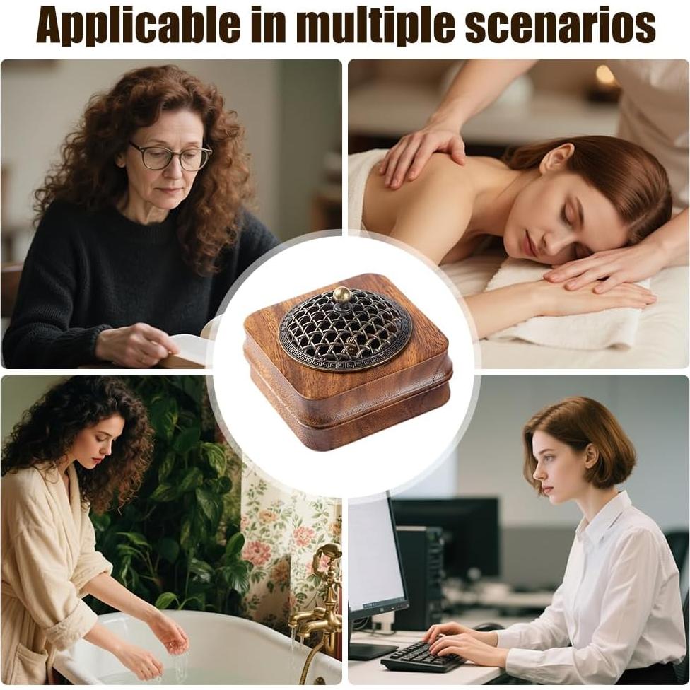 Soporte para Incienso de Madera de Nogal MIGAKU HOME 10x10 cm