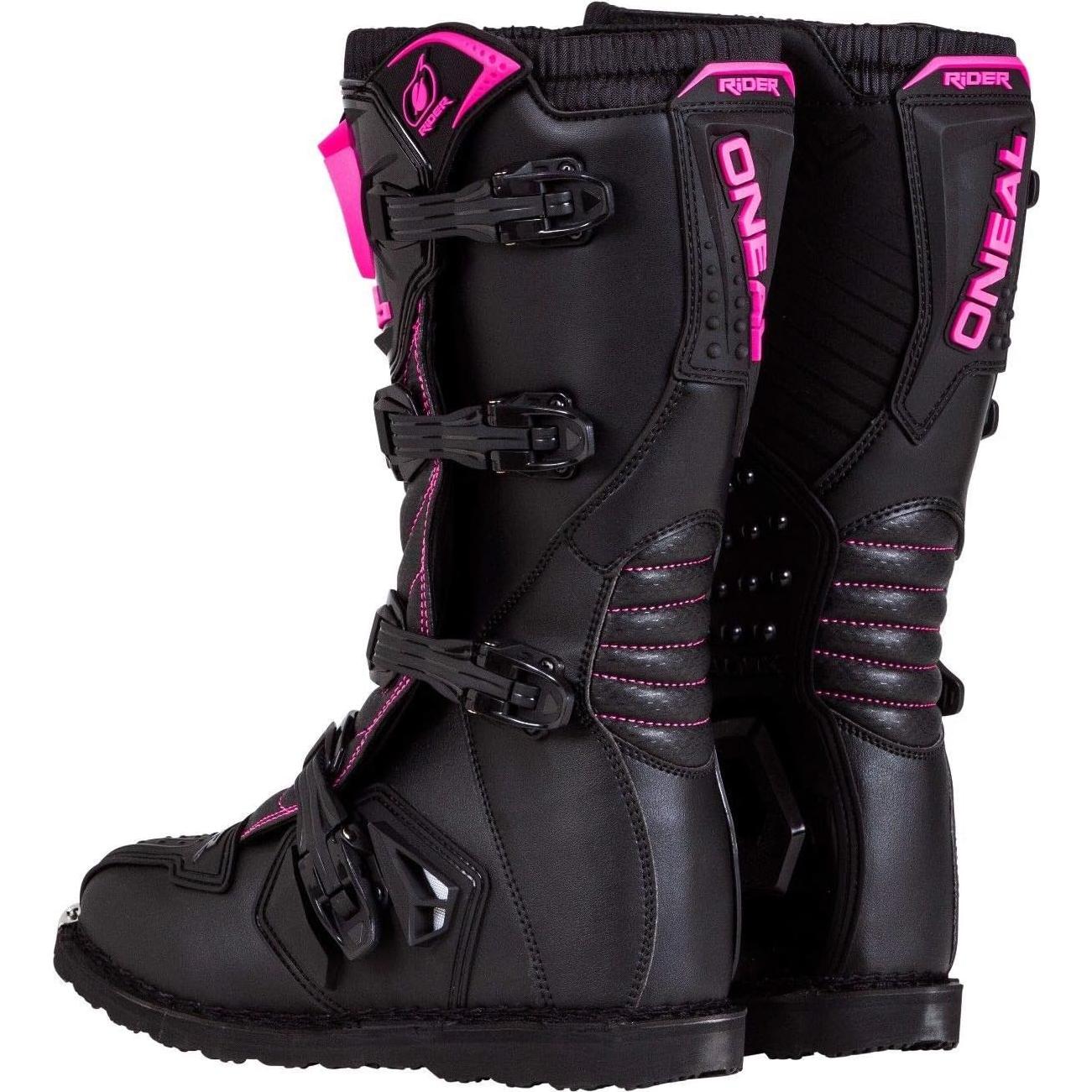 Bota Rider Mujer O'Neal Negra/Rosa Talla 8 Ajustable