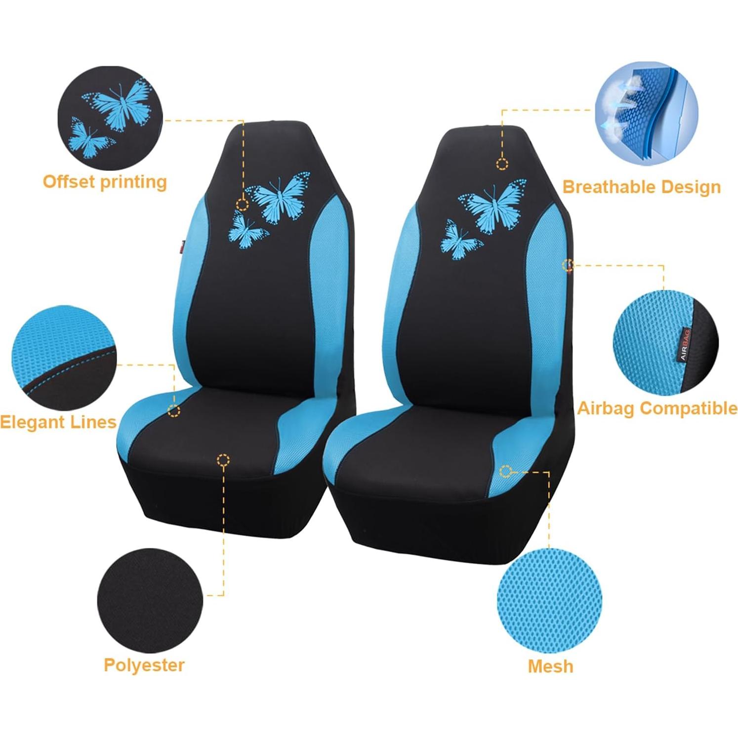 Cubiertas de Asiento de Coche Flying Banner FB-077 Azul Menta