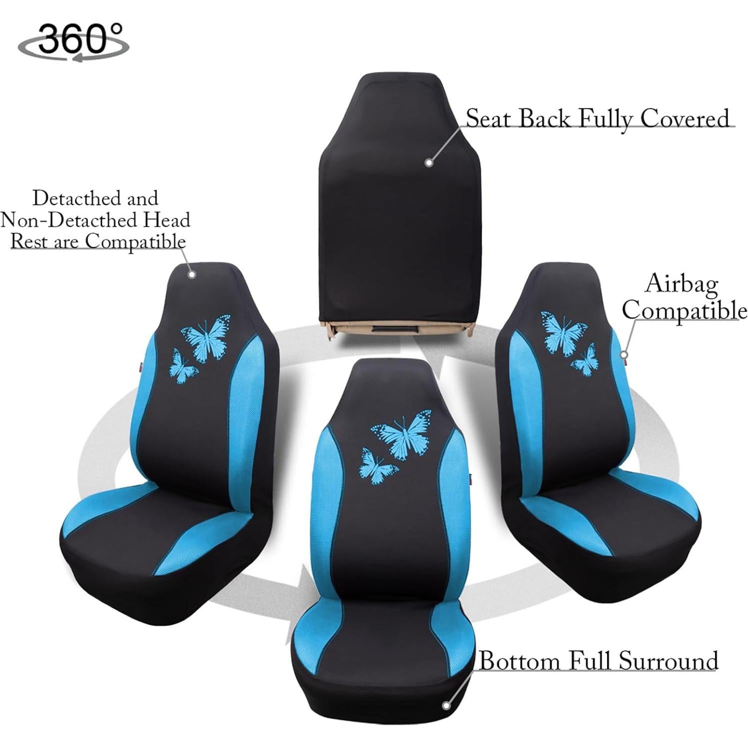 Cubiertas de Asiento de Coche Flying Banner FB-077 Azul Menta
