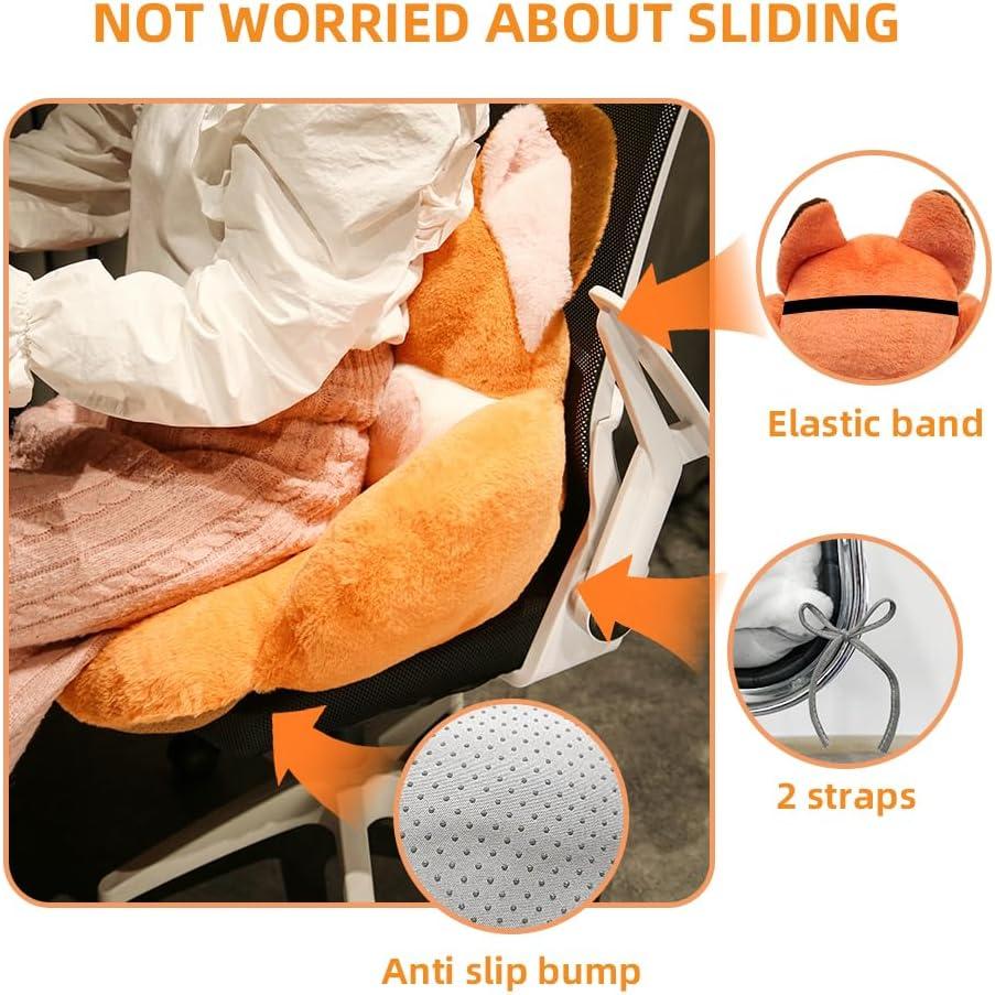 Cojín de Silla QYA Zorro Naranja 50x45 cm Suave y Kawaii