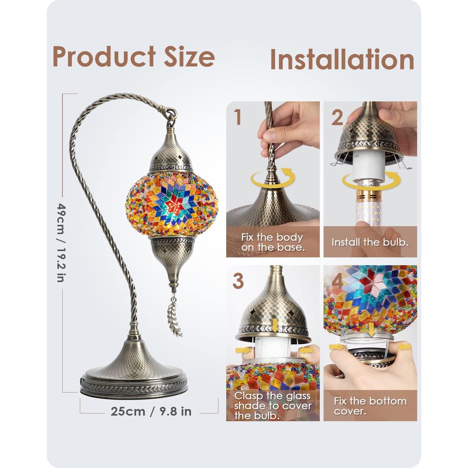 Lámpara de Mesa Yarra-Decor Turca de Mosaico 38cm LED