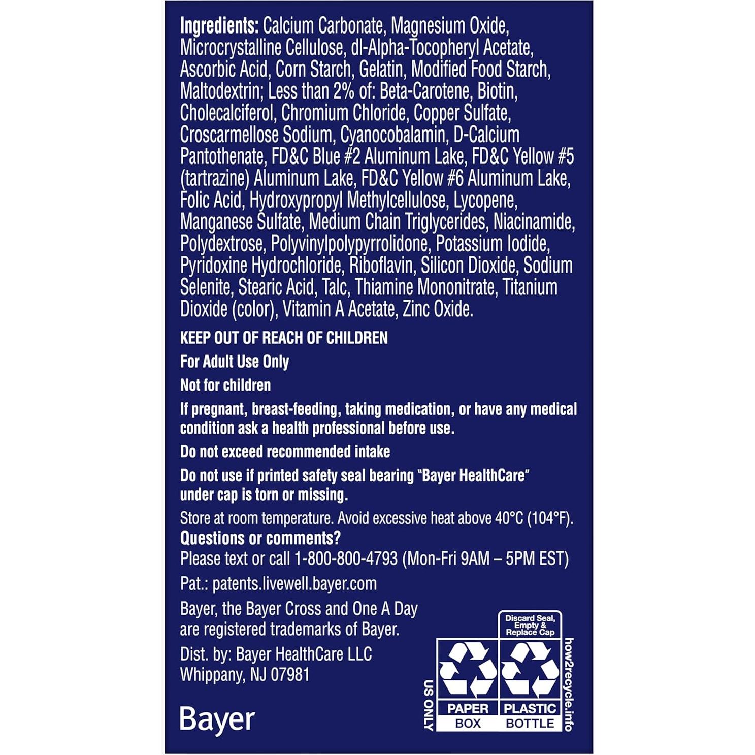 One A Day Multivitamínico Pre-Concepción Hombres 30 Tabletas