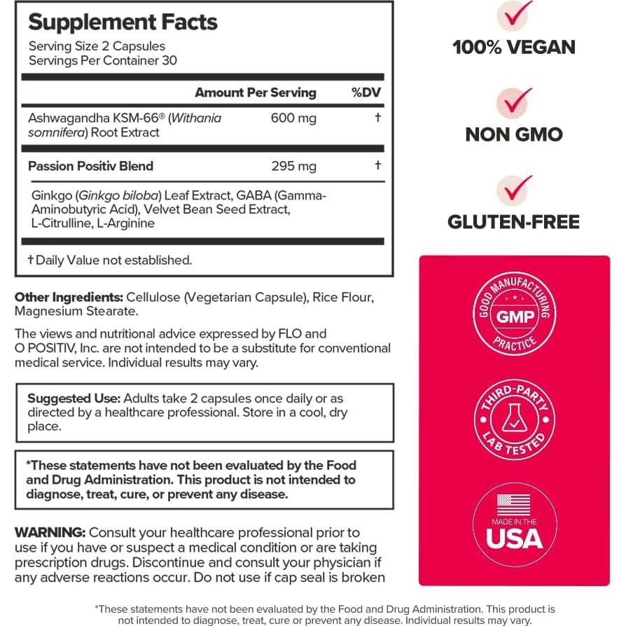 Suplemento Humedad Vaginal y Estado de Ánimo O Positiv - 30 Cápsulas