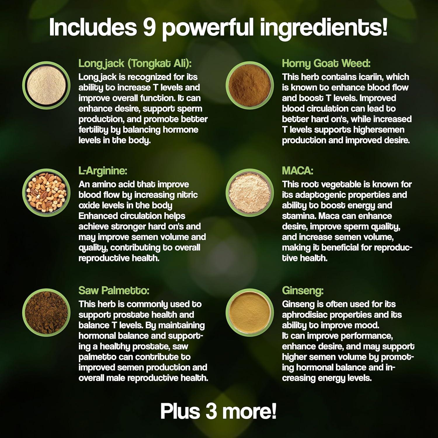 Aumento de Volumen de Semen Masculino Plus EPN - 60 Cápsulas